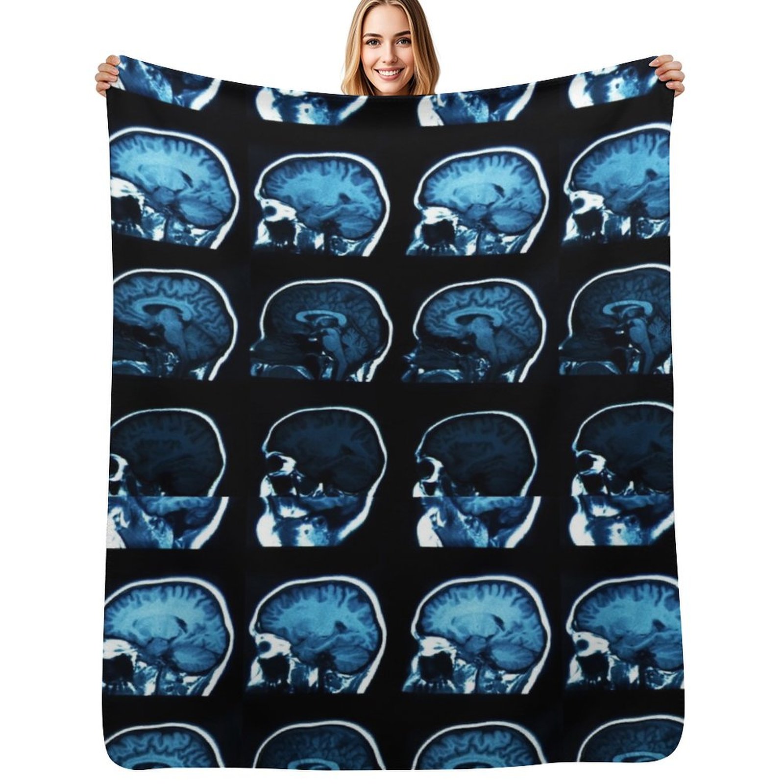 3D Printing X Ray - Brain MRI x-ray Throw Blanket Warm