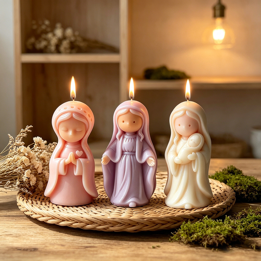 3D Printing Concrete - 3D Praying Girl Silicone Mold for