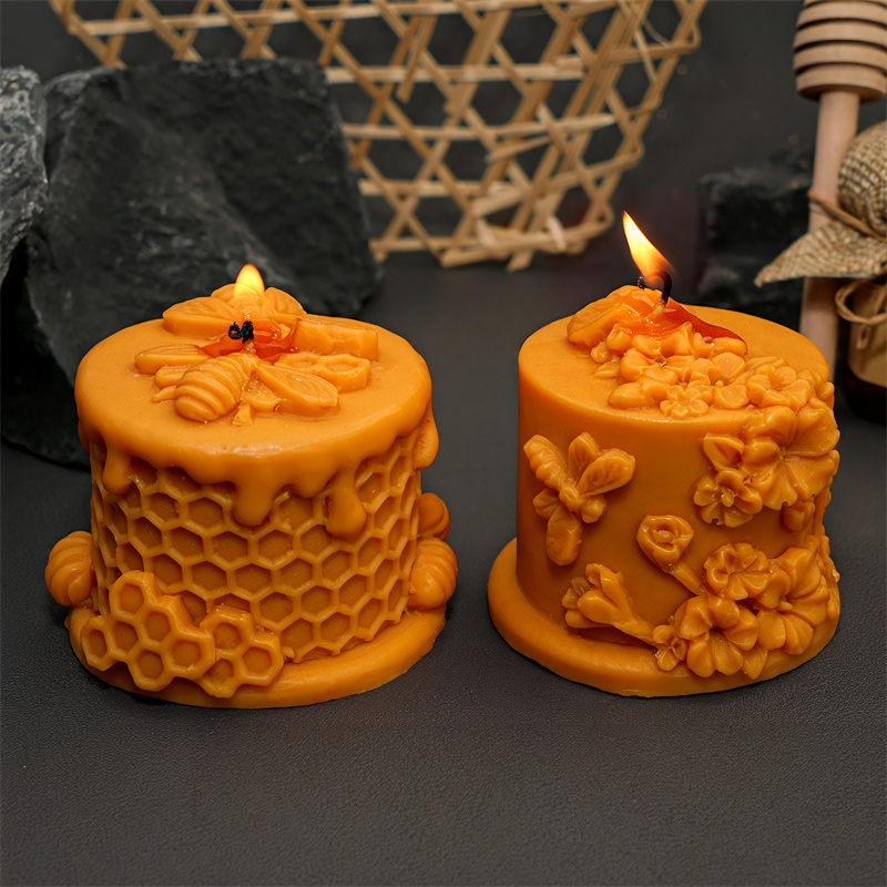 3D Printing Concrete - 3D Honeycomb Cake Bee Silicone Candle