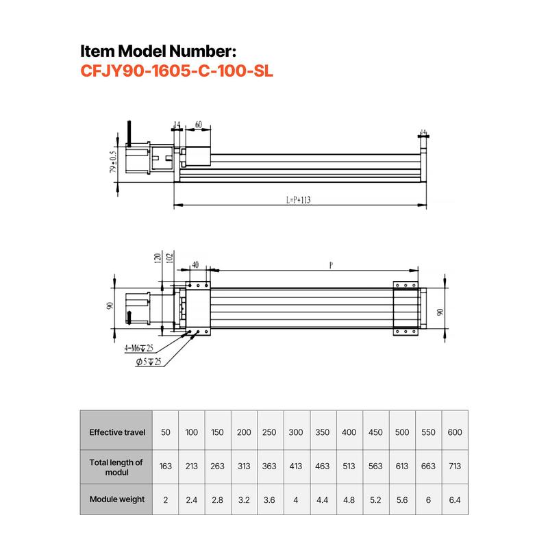 Linear drive, 100 mm stroke, b - Linear Guide Rail review and price