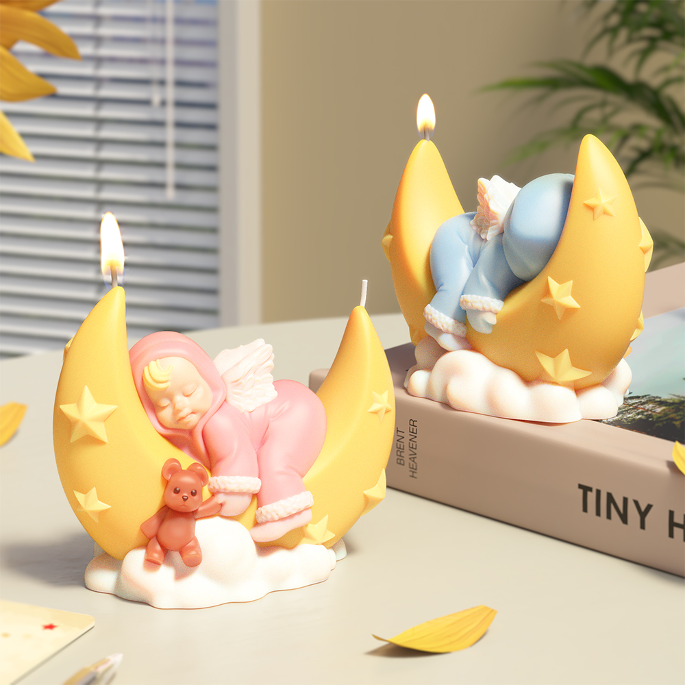 LZ085 3D Cute Moon Angel Candl - 3D Printing Concrete review and price