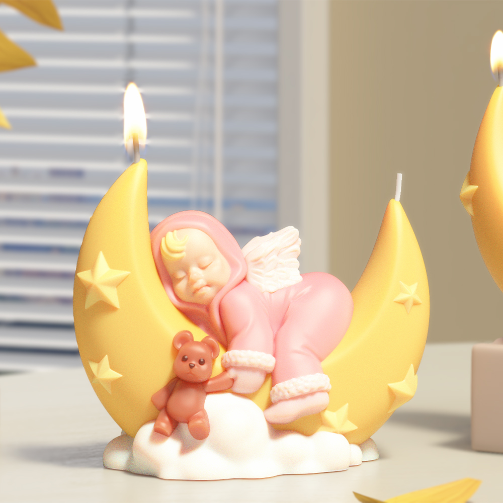 LZ085 3D Cute Moon Angel Candl - 3D Printing Concrete review and price
