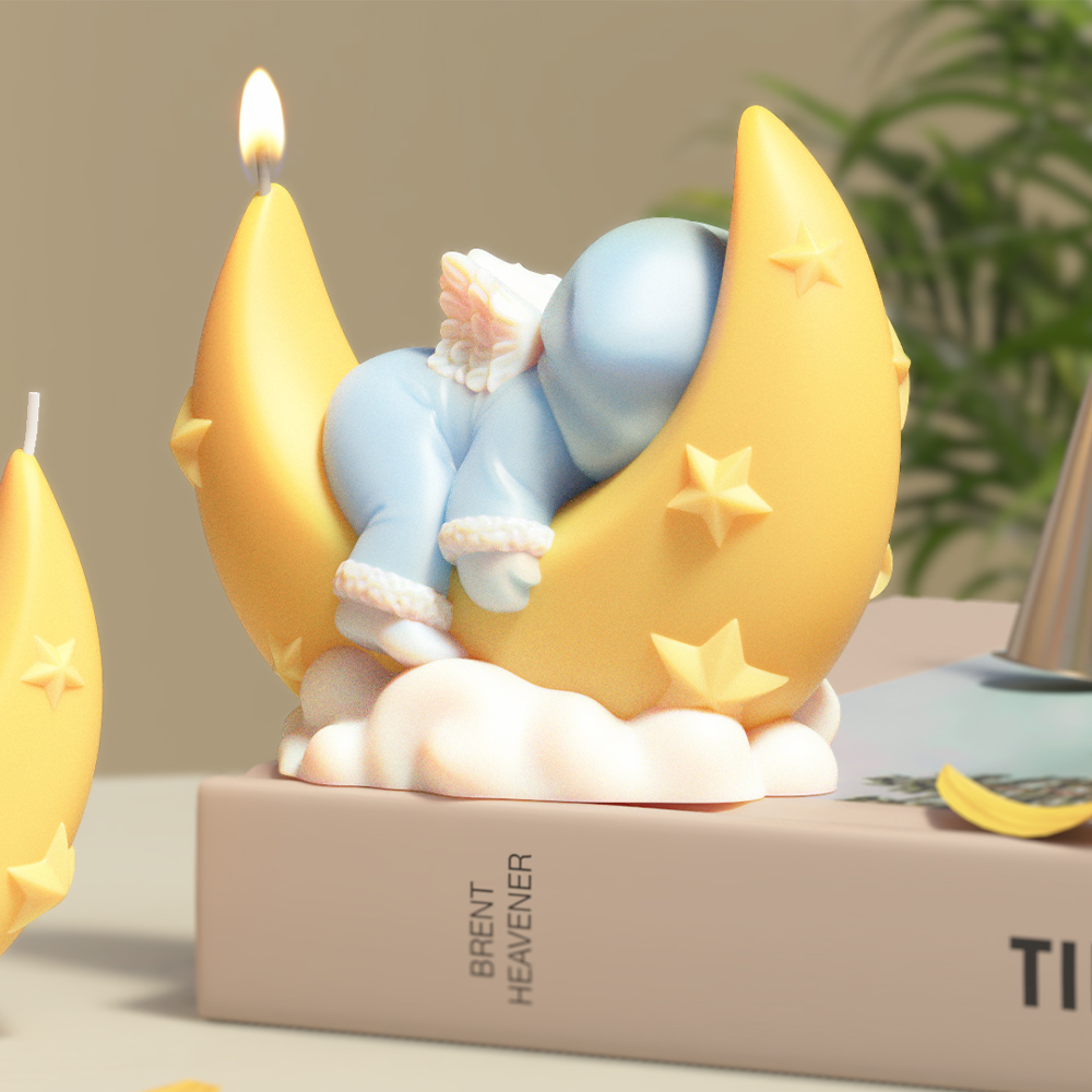 LZ085 3D Cute Moon Angel Candl - 3D Printing Concrete review and price